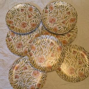 Threshold floral melamine large dinner plates. Set of 7